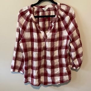 Crown and ivy plaid top